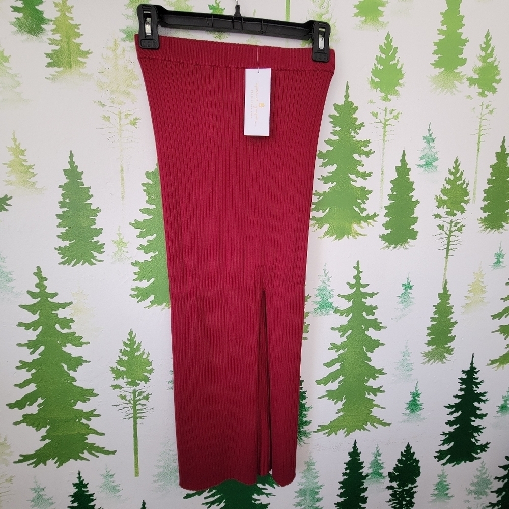 Spiritual Gangster Ribbed Sweater Skirt.